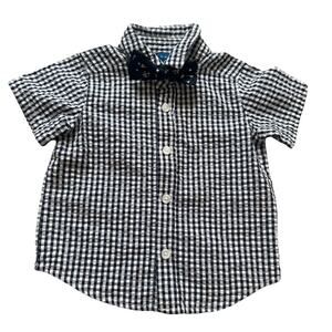 Old Navy Toddler Boys Seersucker Button Down Shirt Bow Tie Easter 12-18 months